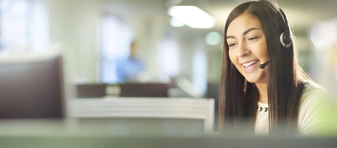 Receptionist answering the telephone