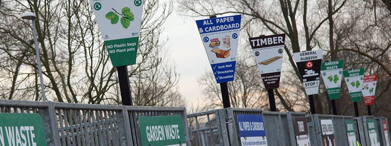 Surrey Recycling Centre signs