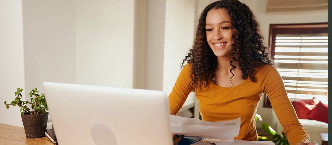 Person viewing council tax online