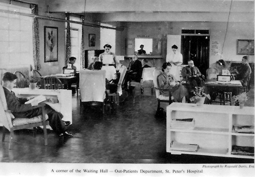 historic photo of St Peter's outpatients area