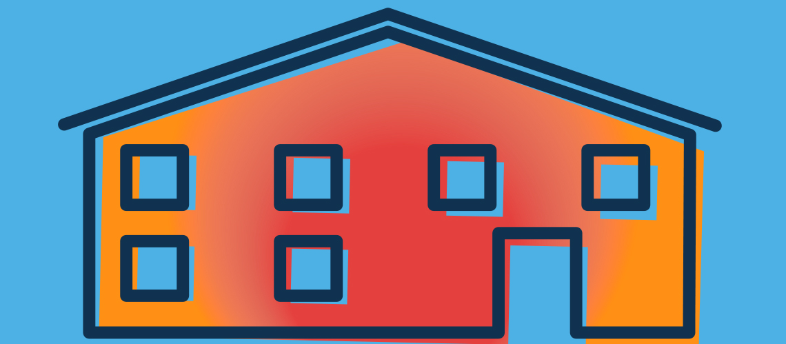 Drawing of warm building