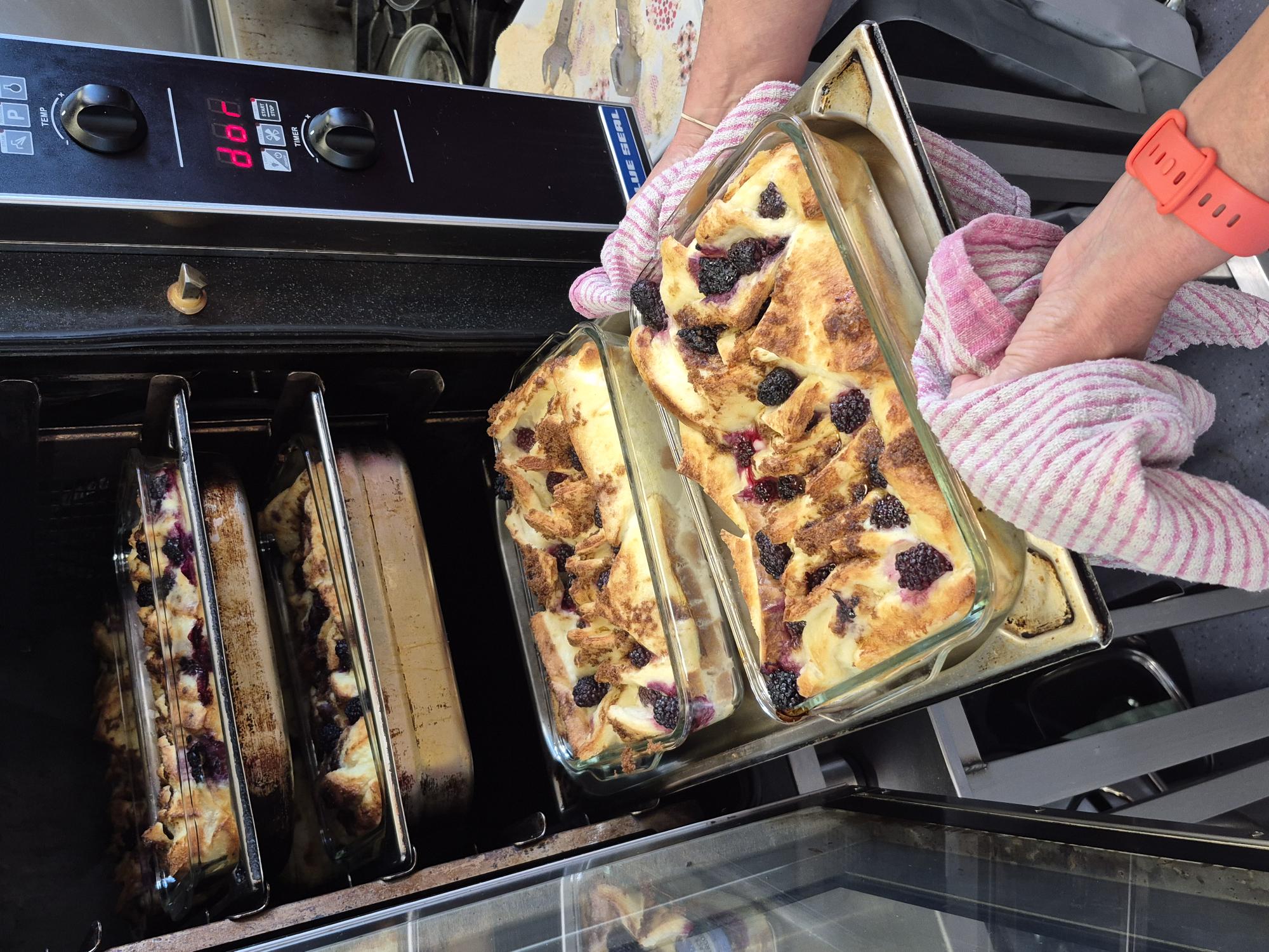 Blackberry Boost Bread and Butter pudding oven