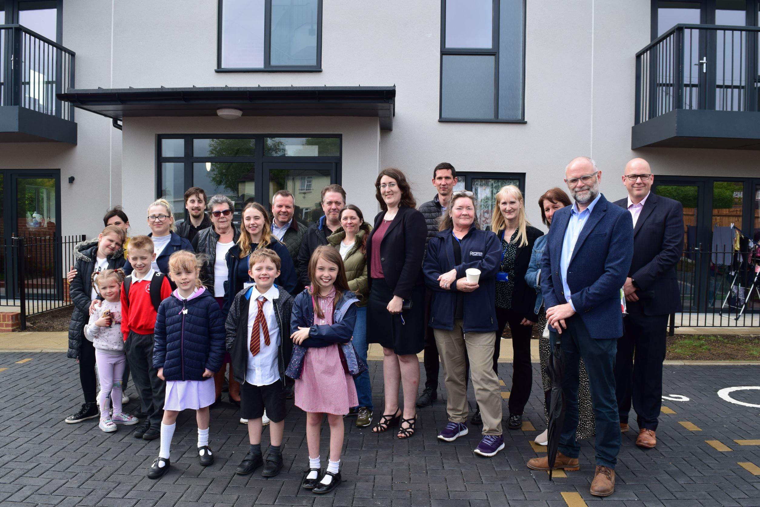 Residents in front of St George's