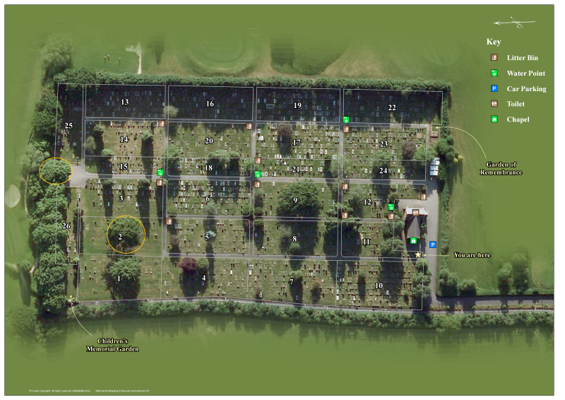 Addlestone Cemetery map