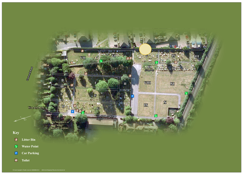 Chertsey Cemetery map