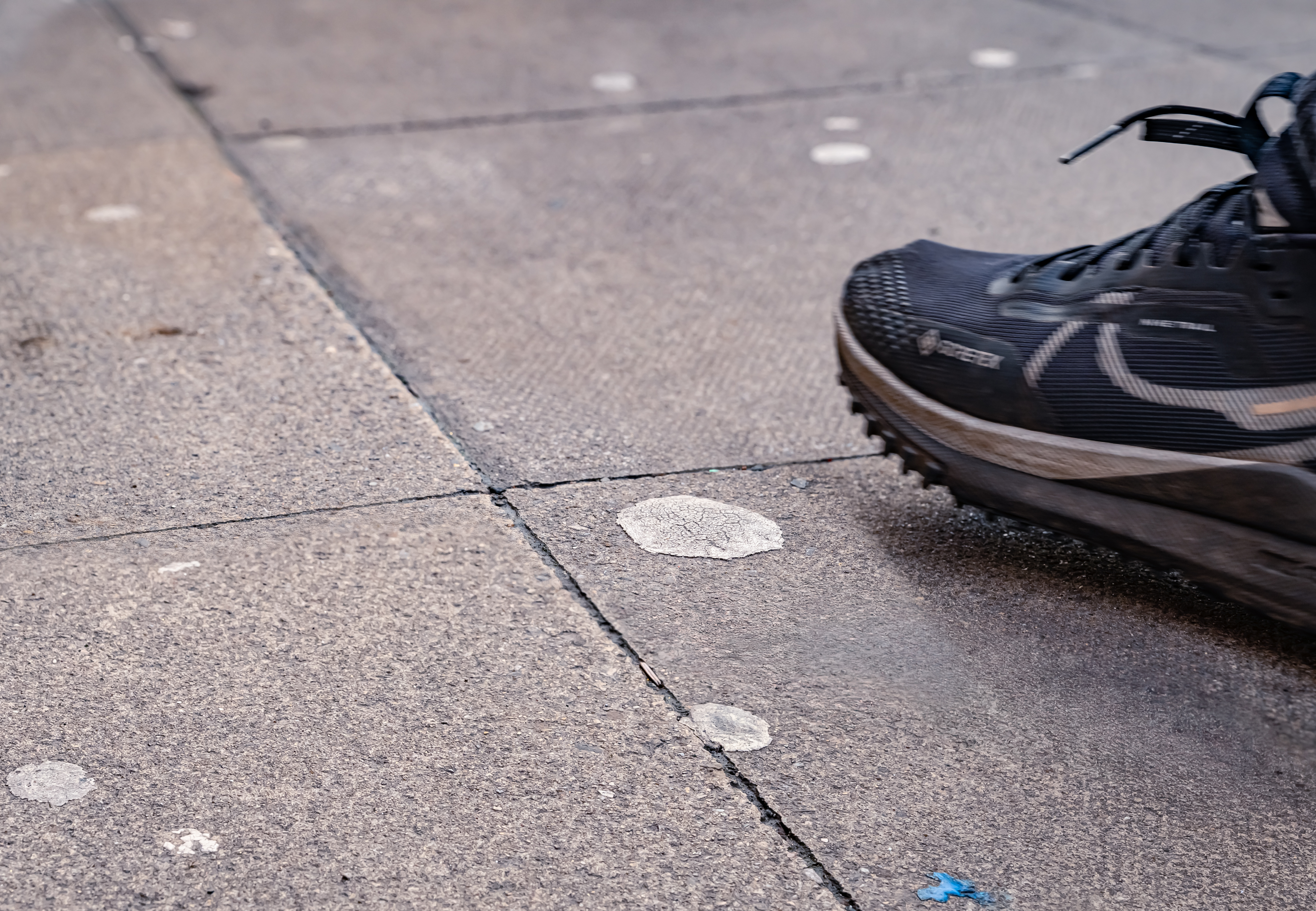 Chewing gum on pavement