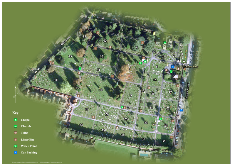 Englefield Green Cemetery map