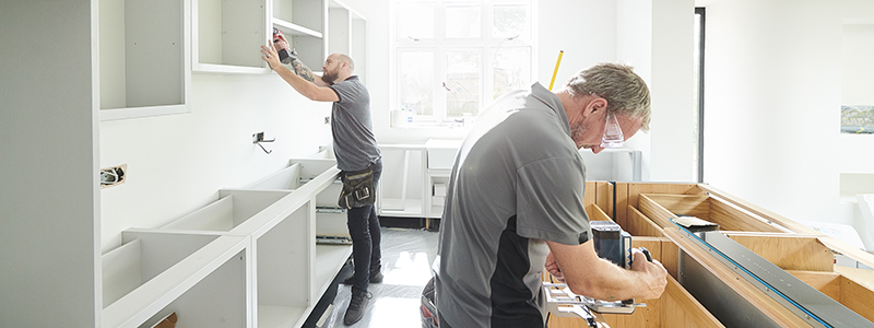 Kitchen being refitted