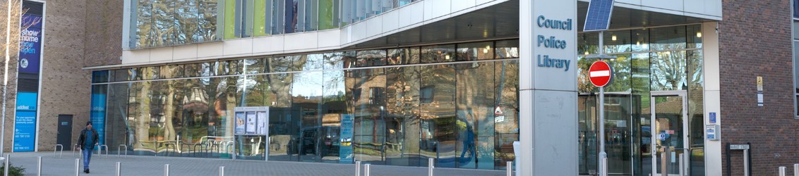 Outside Runnymede Borough Council offices