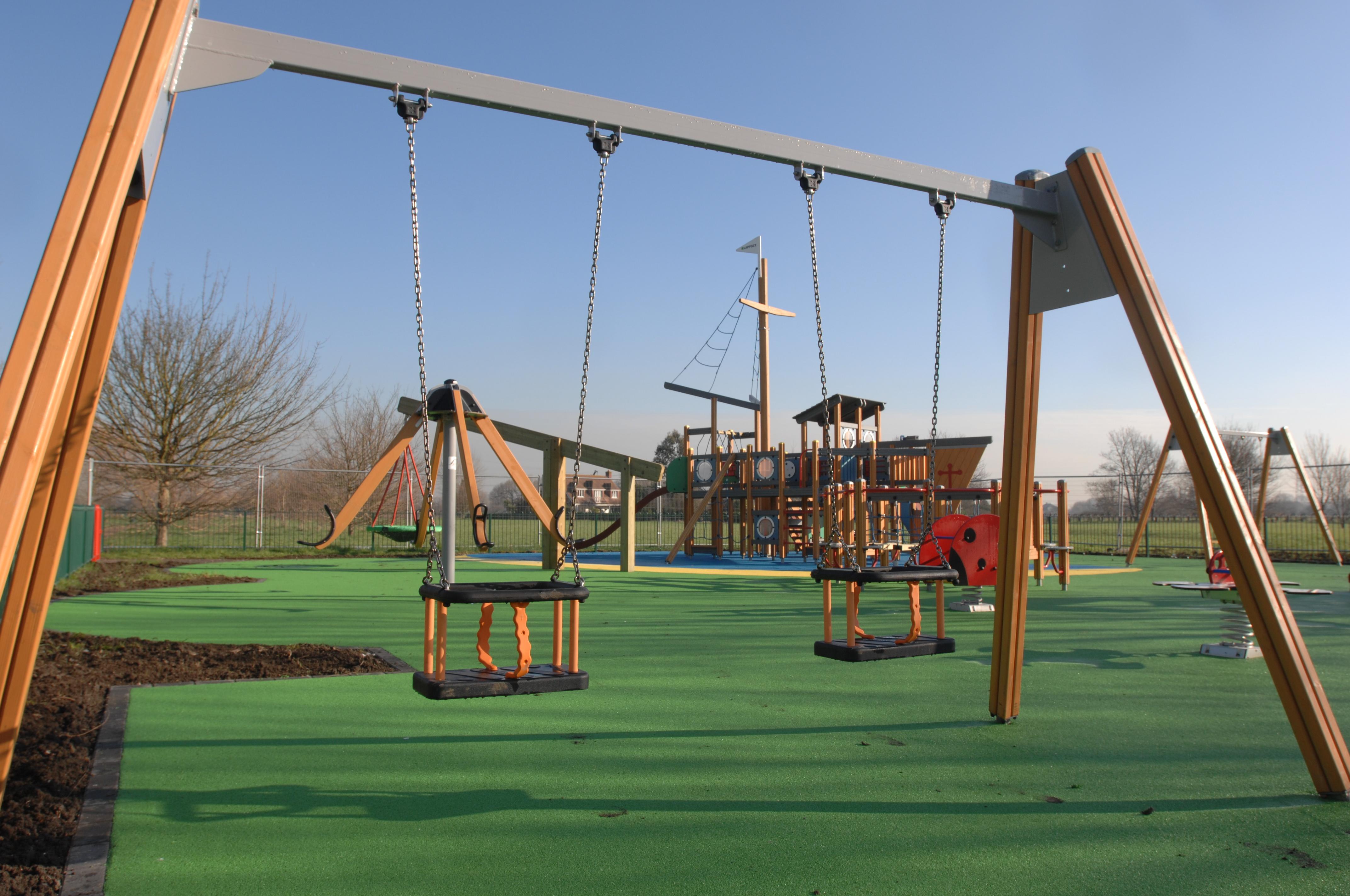 Playground showing swings