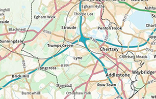 Maps showing Runnymede