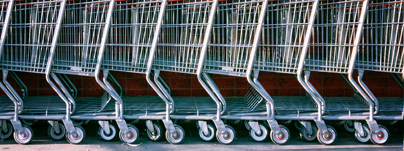 Row of shopping trolleys