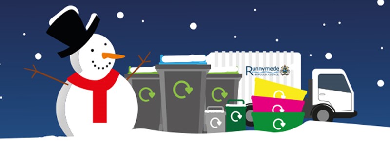 Snowmen, bins and bin lorry