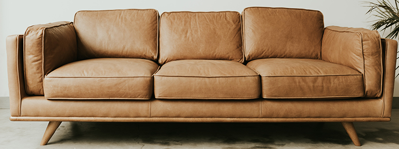 Brown leather sofa