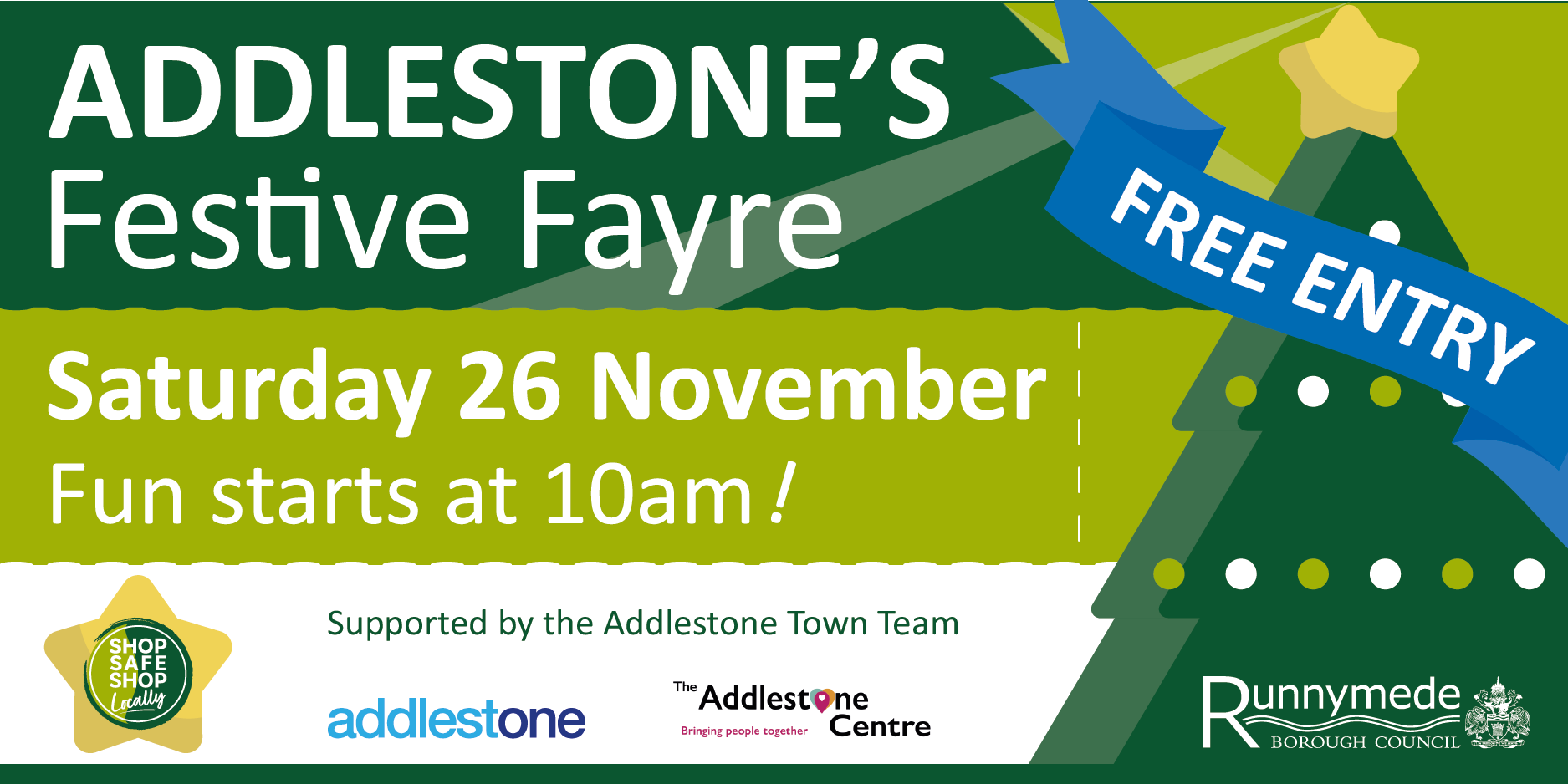 Addlestone Festive Fayre 2022 banner