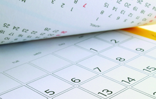 Page from a calendar showing dates of the month