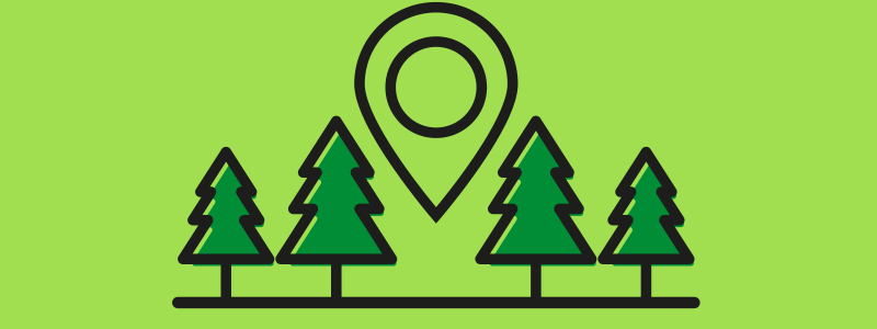 Trees and map icon