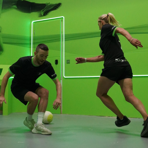 A man and a woman playing panna