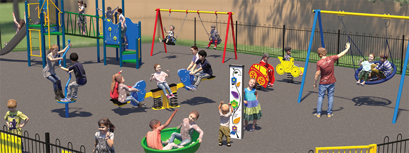 Play equipment at Surrey Towers